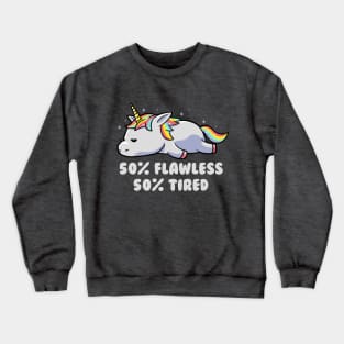 50% Flawless 50% - Lazy Cute Unicorn Gift Crewneck Sweatshirt